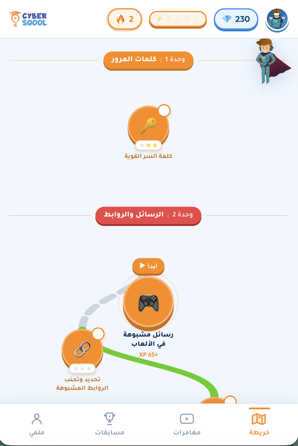 Cyber Kid Adventures — parcours gamifié
